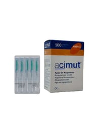 Aiguille d'acupuncture en acier siliconé avec manche en plastique sans guide - 100 pièces (Azimut)